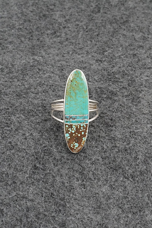 Turquoise & Sterling Silver Ring - Harold Smith - Size 8