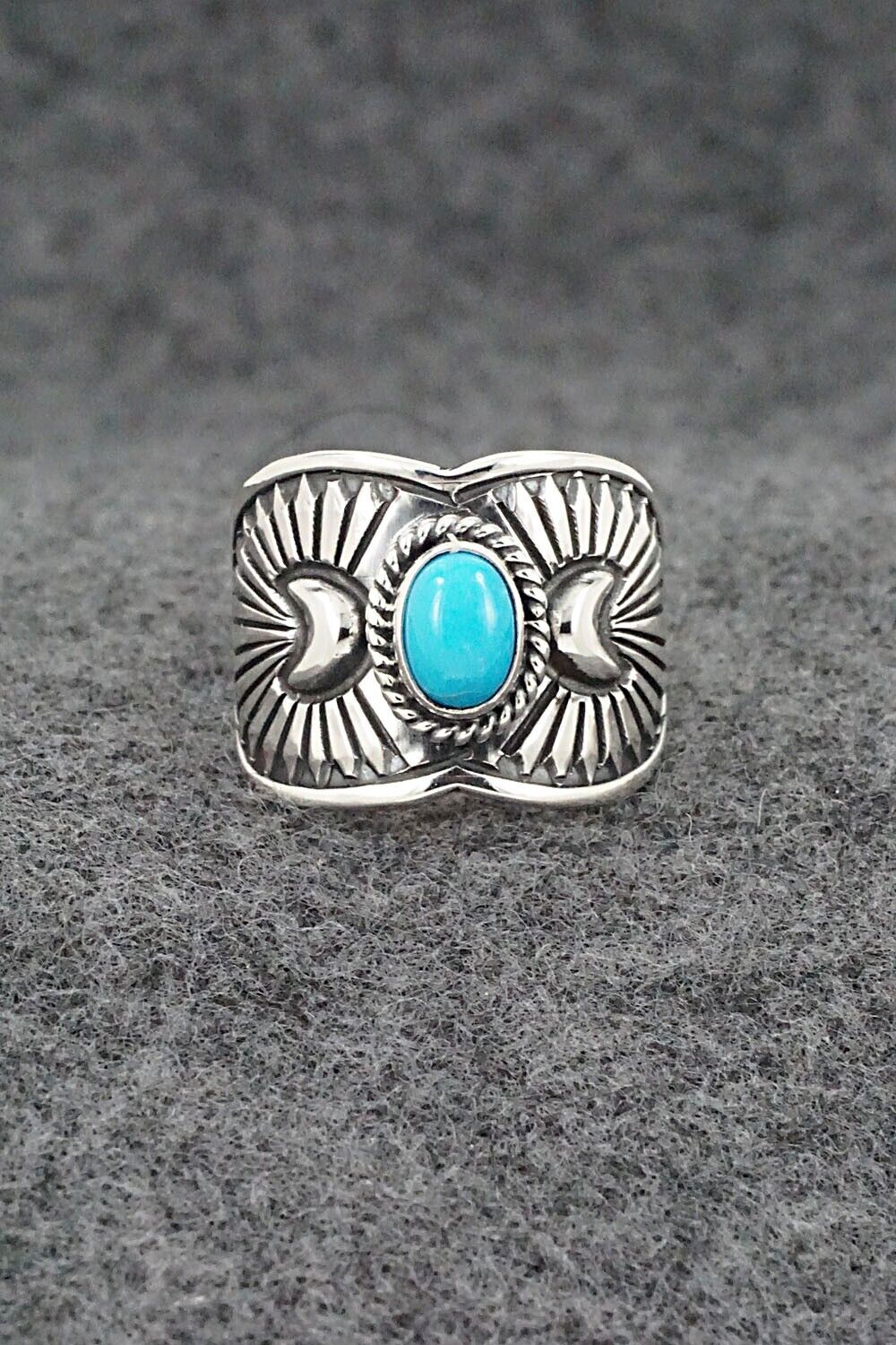 Turquoise & Sterling Silver Ring - Derrick Gordon - Size 7.5