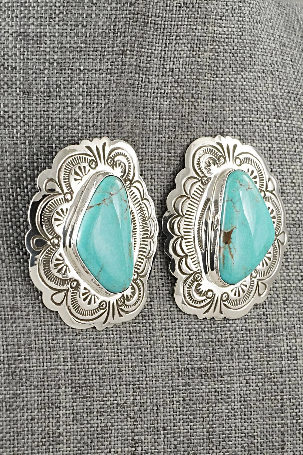 Turquoise & Sterling Silver Earrings - Arnold Blackgoat