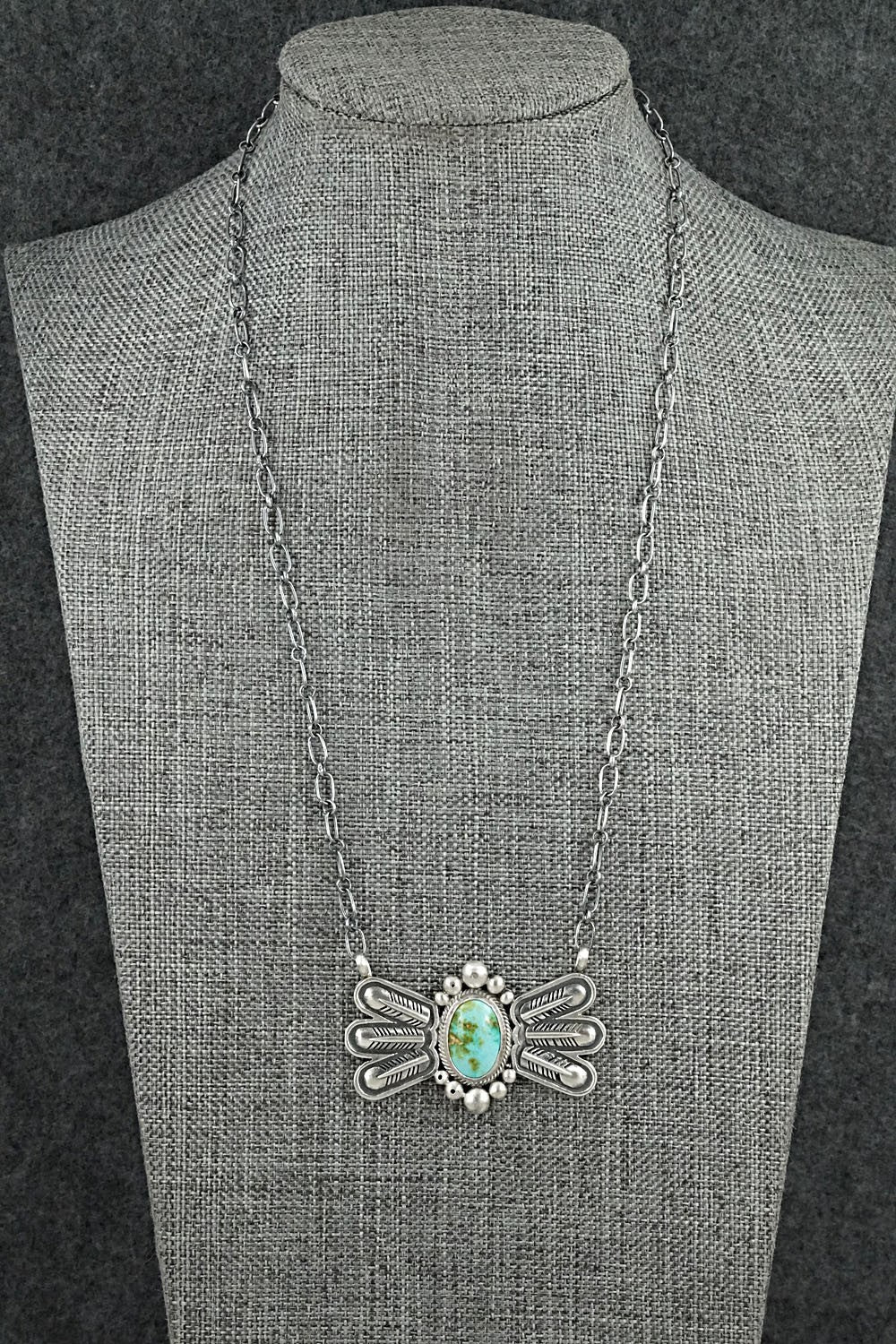 Turquoise & Sterling Silver Necklace - Verley Betone