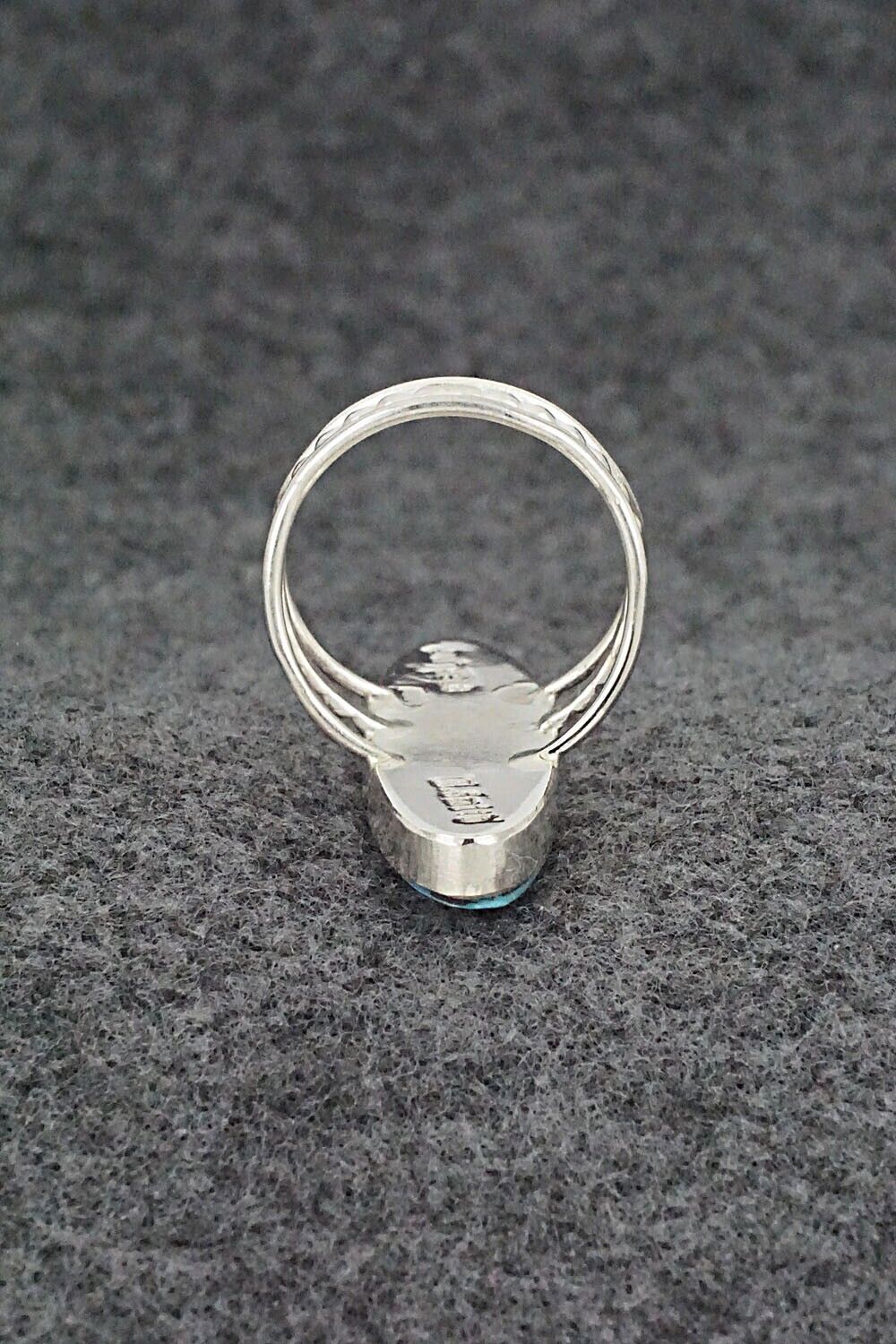 Turquoise & Sterling Silver Ring - Harold Smith - Size 8