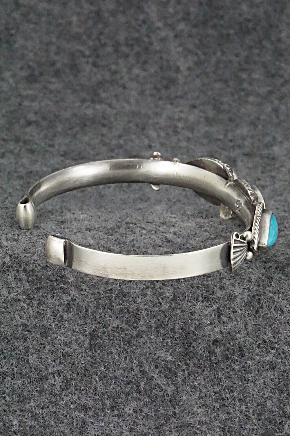 Turquoise, Coral & Sterling Silver Bracelet - Bobby Platero