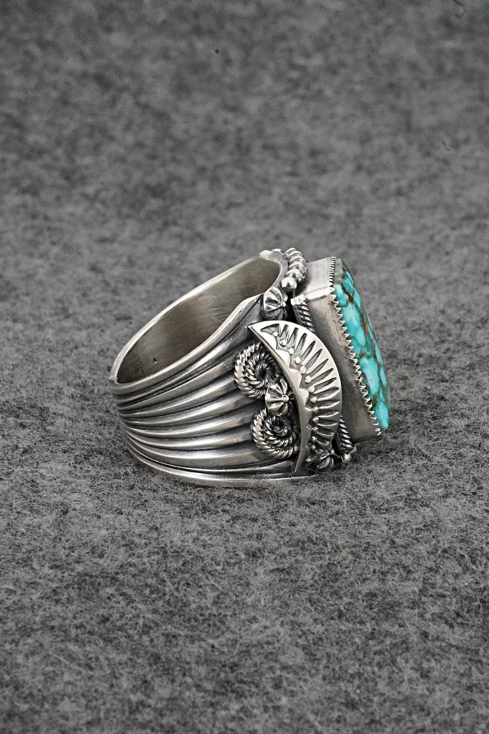 Turquoise & Sterling Silver Ring - Delbert Gordon - Size 12.5
