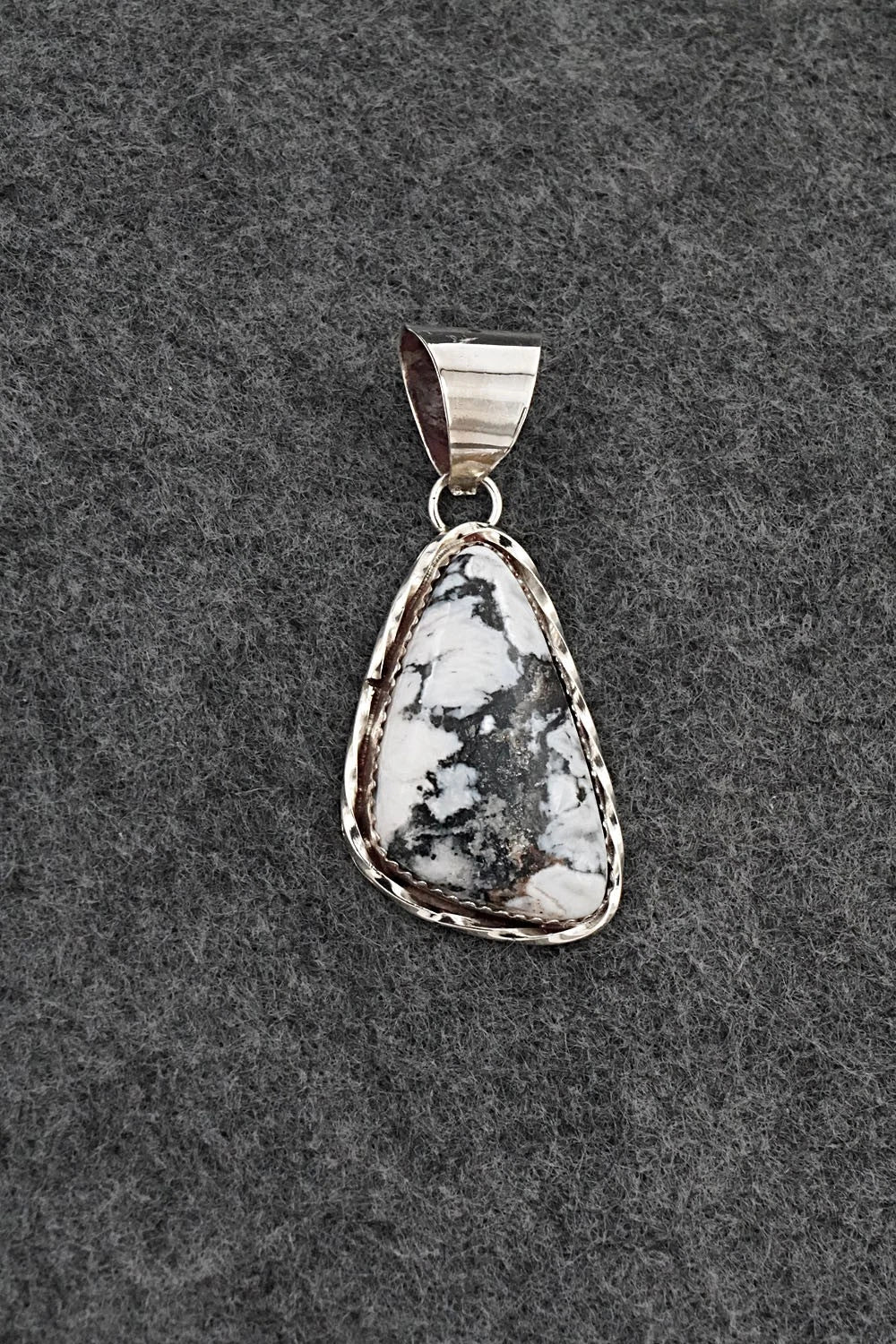 White Buffalo & Sterling Silver Pendant - Ernest Hawthorne