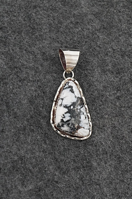 White Buffalo & Sterling Silver Pendant - Ernest Hawthorne