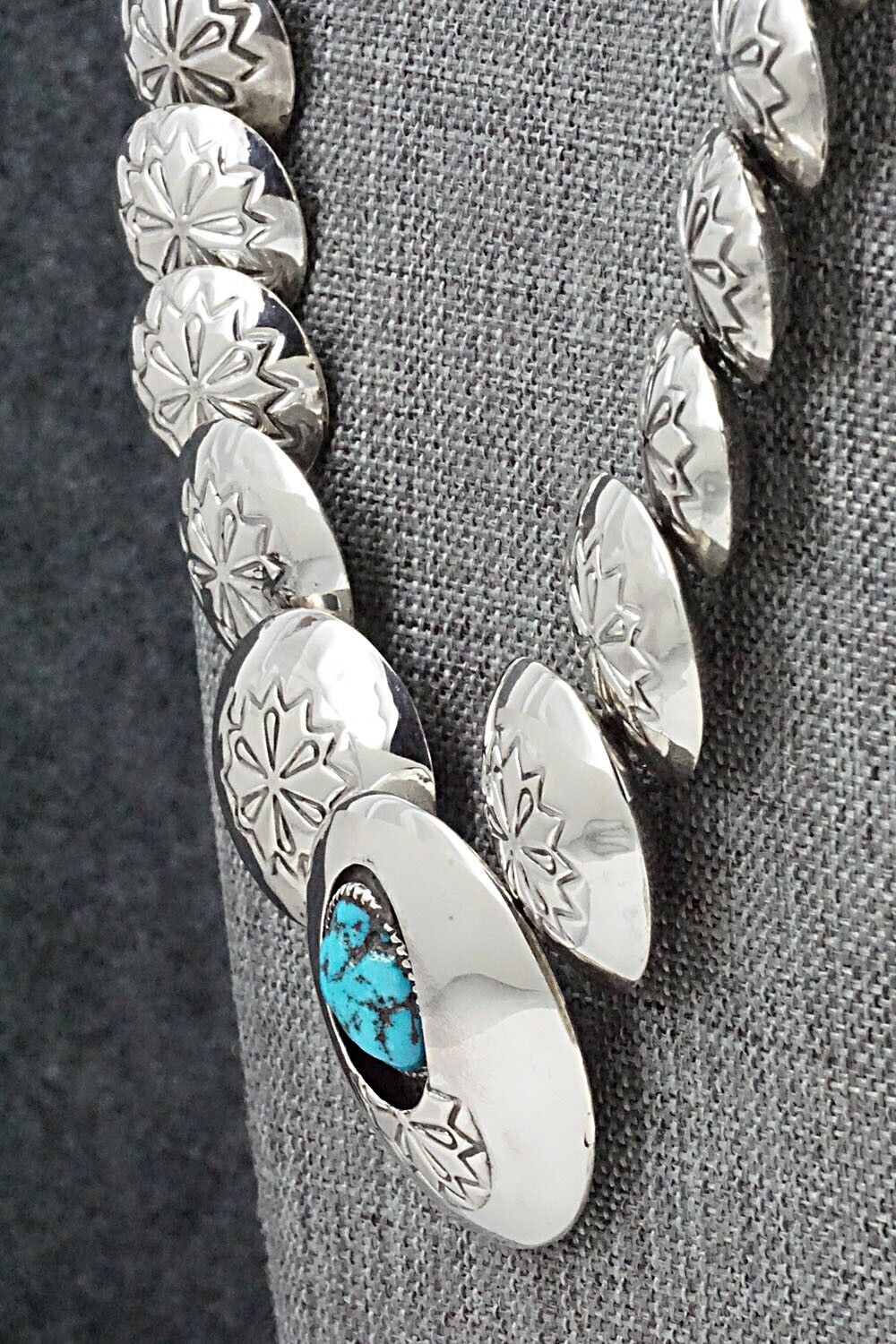 Turquoise & Sterling Silver Necklace and Earrings Set - Tim Thompson