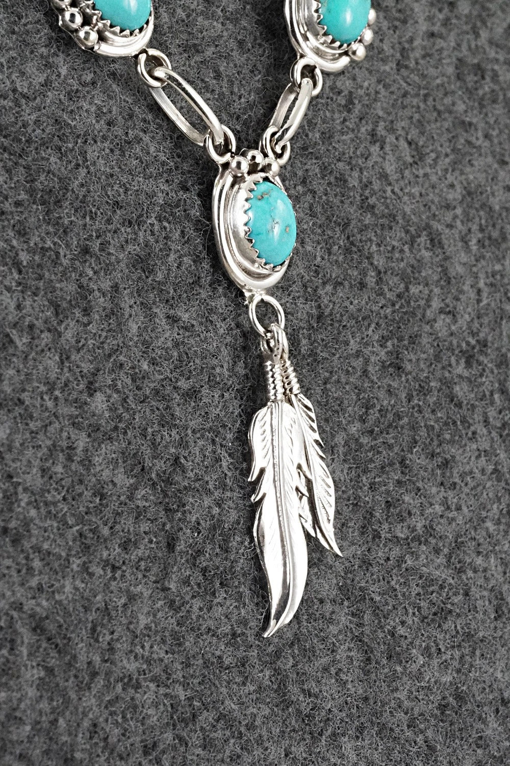 Turquoise & Sterling Silver Necklace - Verley Betone