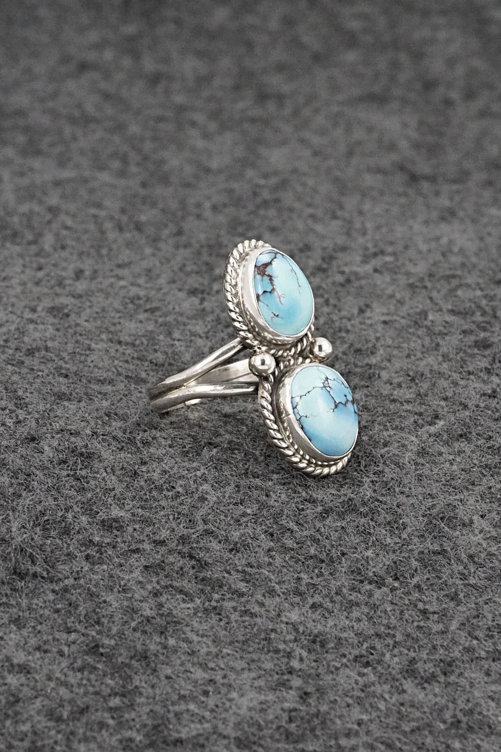 Turquoise & Sterling Silver Ring - Eugene Gruber - Size 6