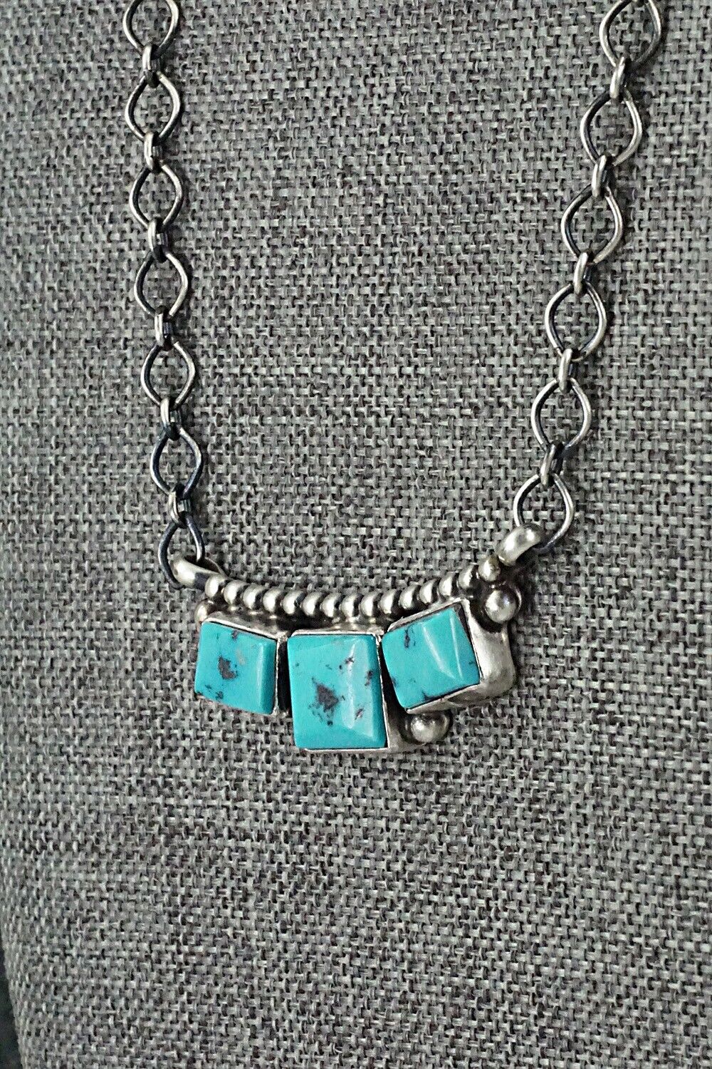 Turquoise & Sterling Silver Necklace - Darrin Livingston