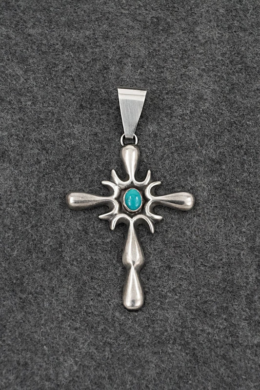 Turquoise & Sterling Silver Pendant - Eugene Gruber