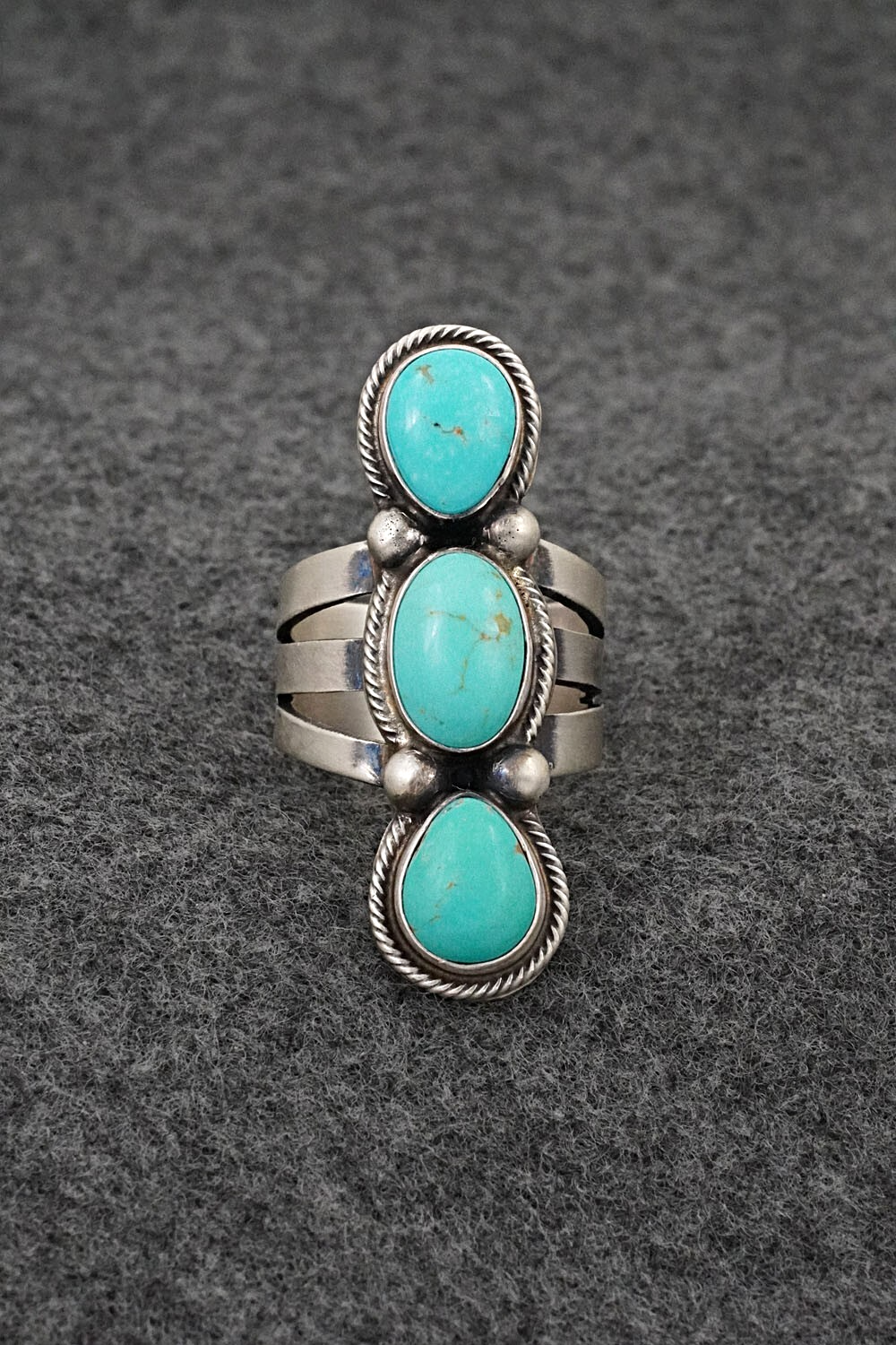 Turquoise & Sterling Silver Ring - Kathleen Livingston - Size 7.5