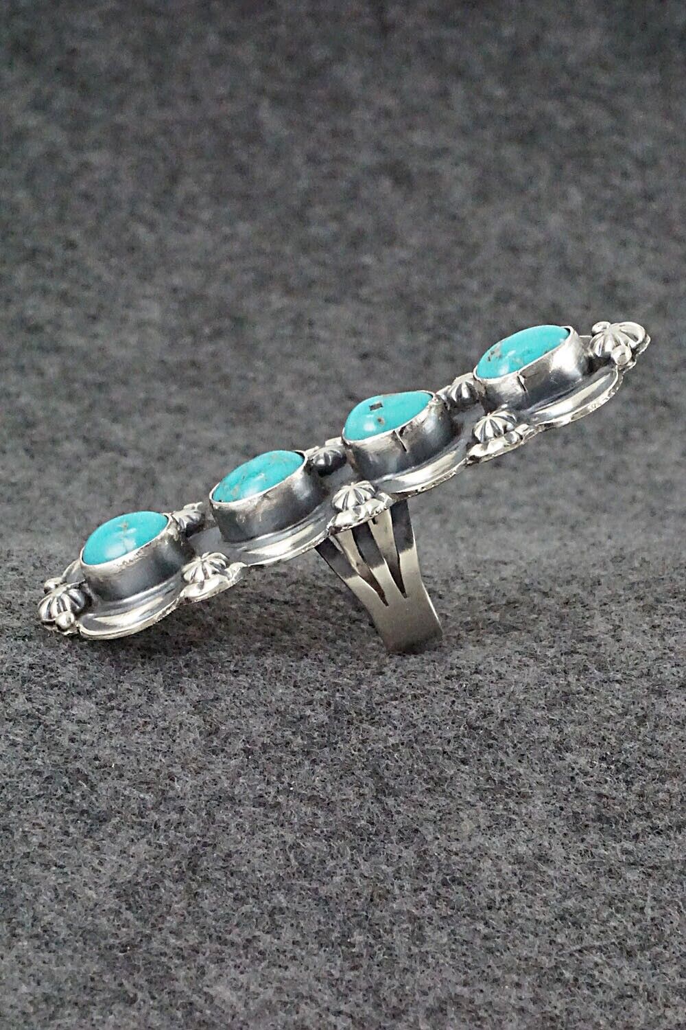 Turquoise & Sterling Silver Ring - Jeff James - Size 8