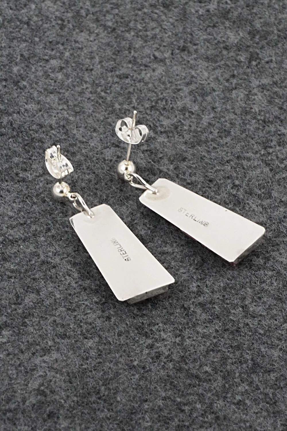Spiny Oyster & Sterling Silver Earrings - Brenda Pete