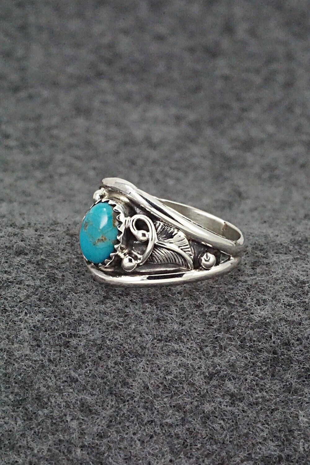 Turquoise & Sterling Silver Ring - Harris Largo - Size 7.5
