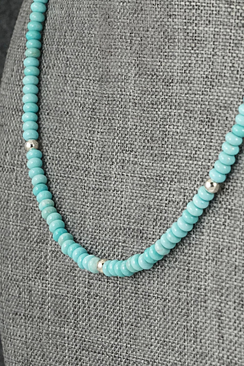 Turquoise & Sterling Silver Necklace 17" - Doreen Jake
