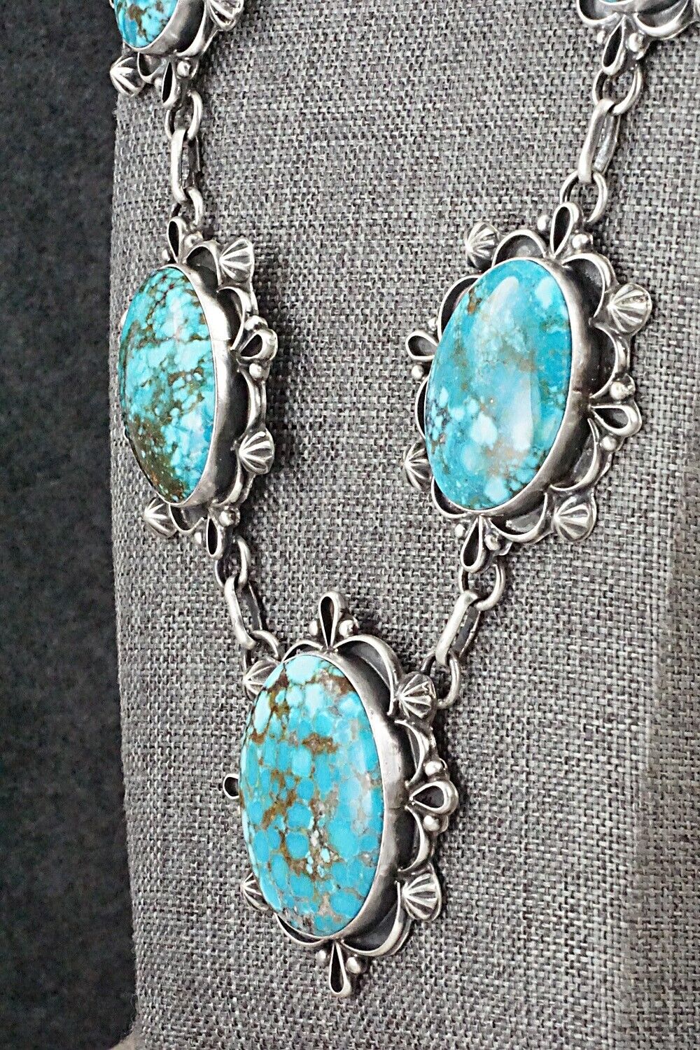 Turquoise & Sterling Silver Necklace and Earrings Set - Bob Becenti