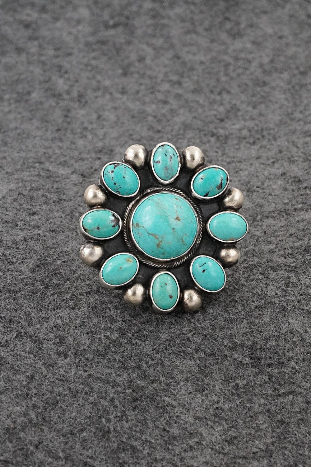 Turquoise & Sterling Silver Ring - Kathleen Livingston - Size Adjustable