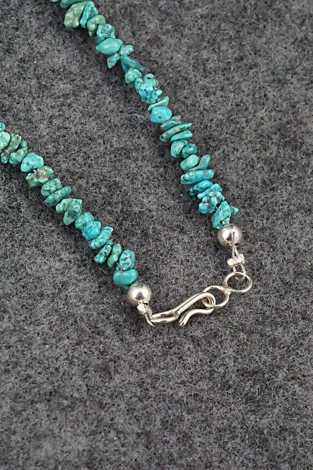 Turquoise & Sterling Silver Necklace 50" - Doreen Jake