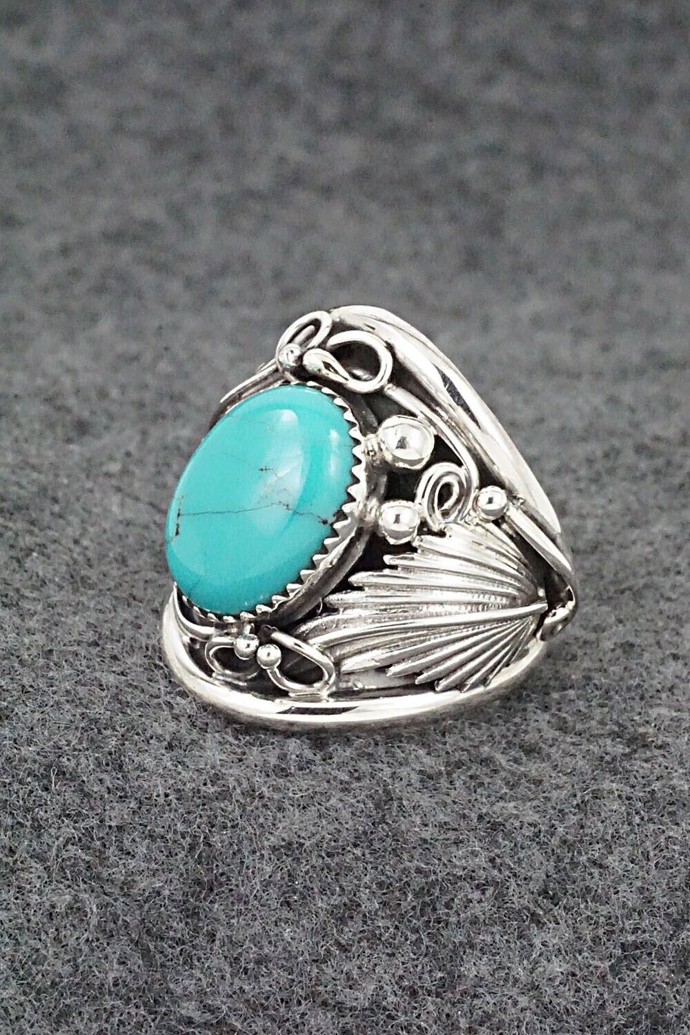 Turquoise & Sterling Silver Ring - Jeannette Saunders - Size 11