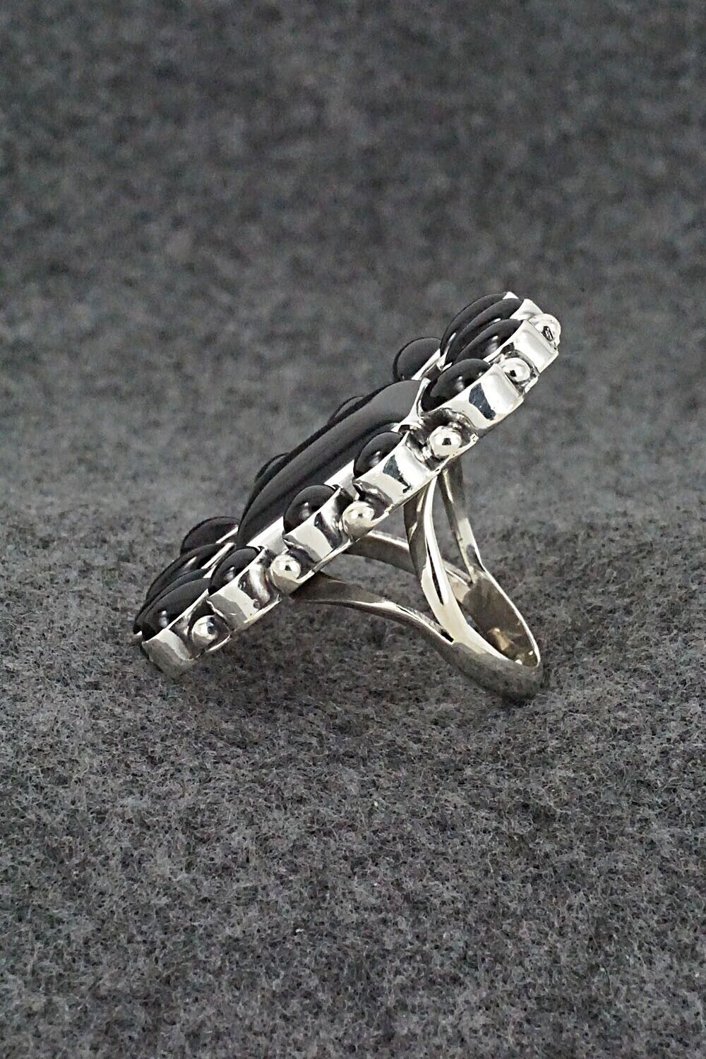 Onyx & Sterling Silver Ring - Verley Betone - Size 7.5
