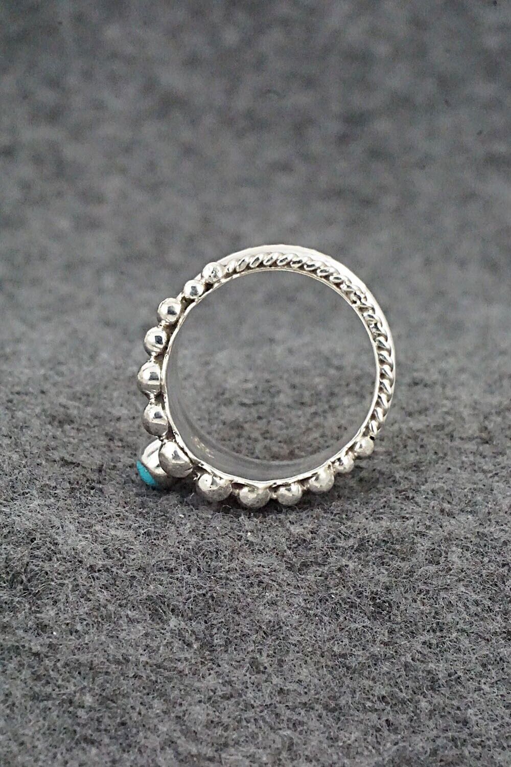 Turquoise & Sterling Silver Ring - Tom Lewis - Size 8.75