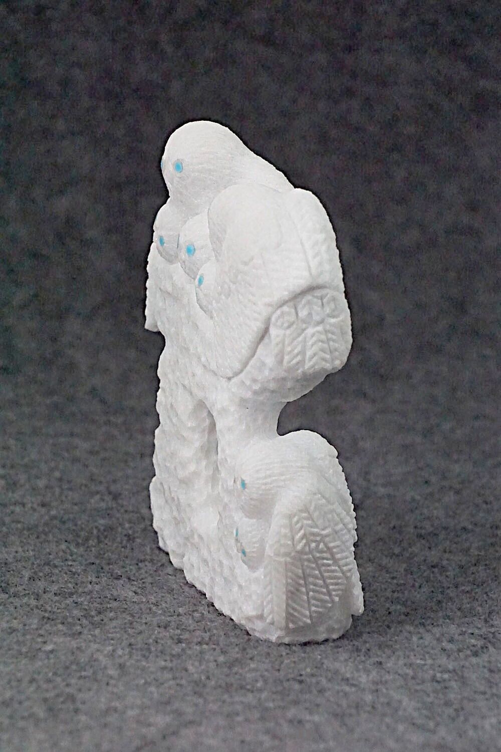 Owls Nesting Zuni Fetish Carving - Destry Siutza