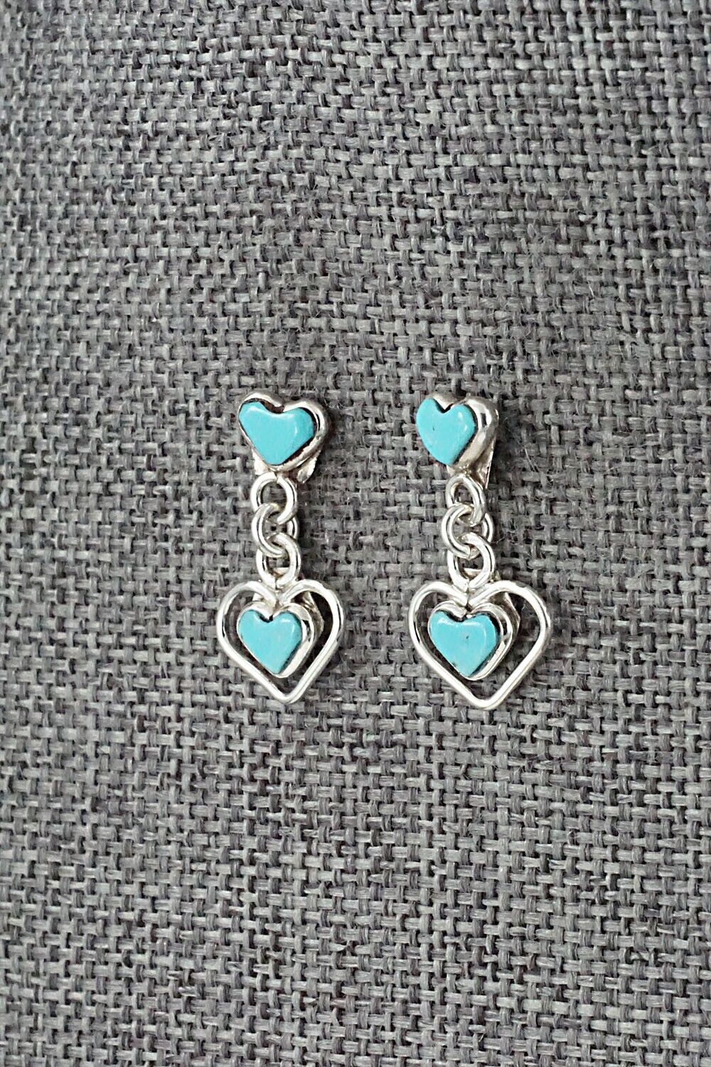 Turquoise & Sterling Silver Earrings - Kallen Kallestewa