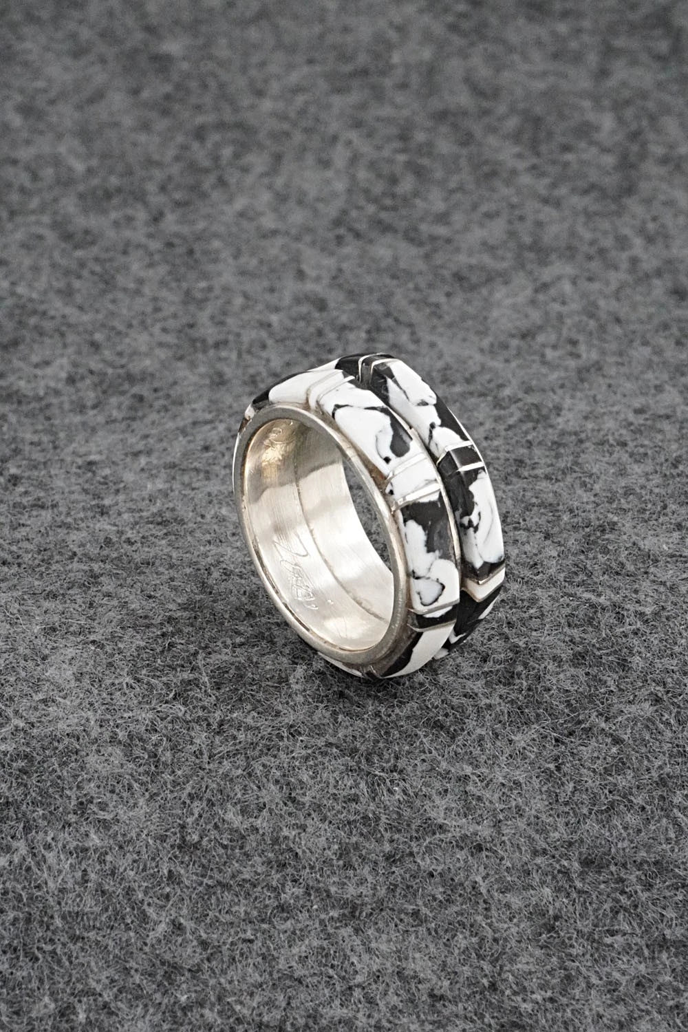 White Buffalo & Sterling Silver Ring - Terrance Panteah - Size 9