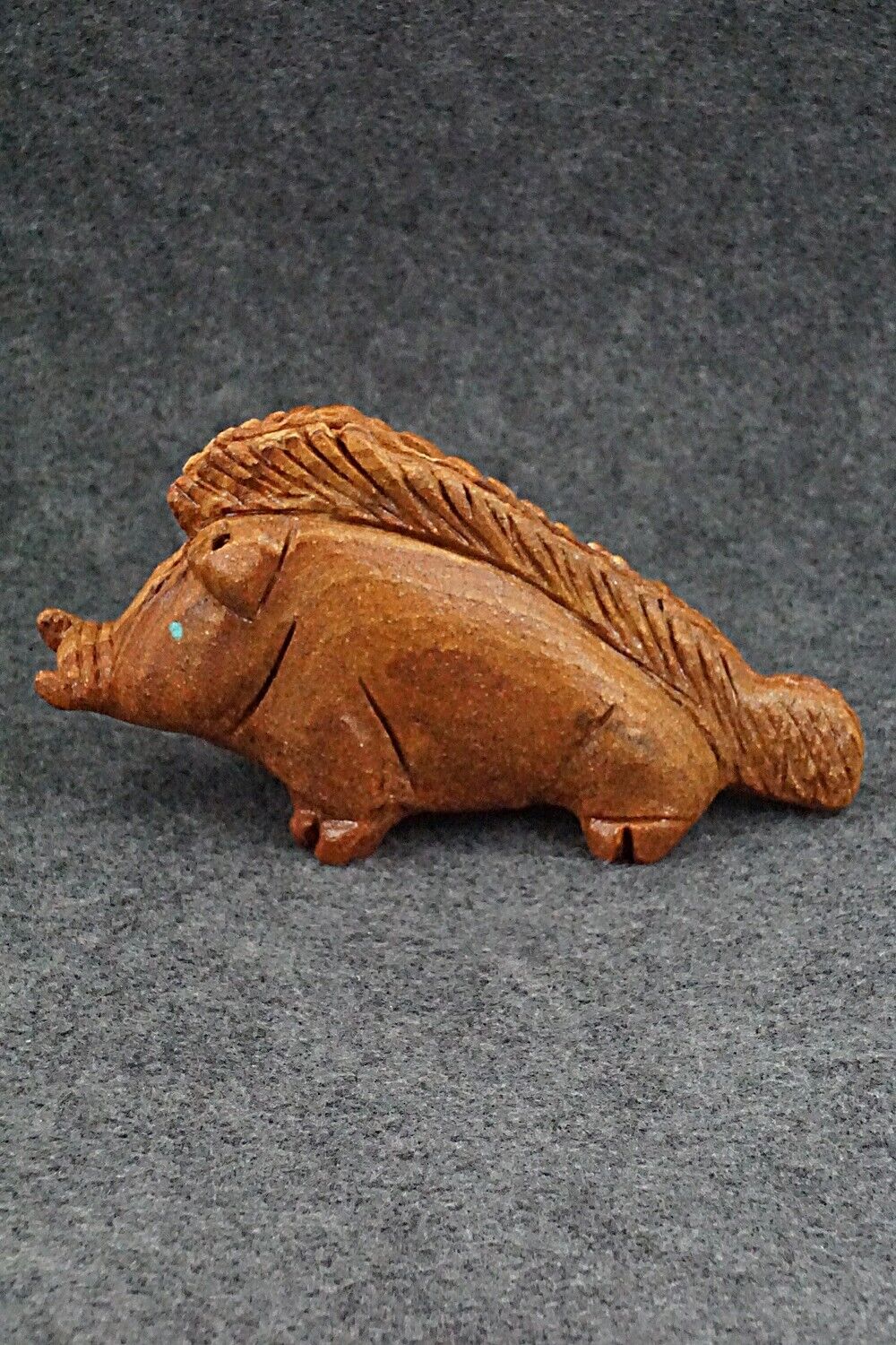 Razorback Hog Zuni Fetish Carving - Louise Ponchuella