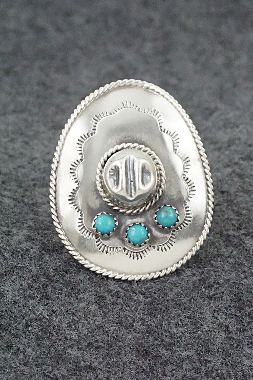 Turquoise & Sterling Silver Ring - Bobby Platero - Size 5