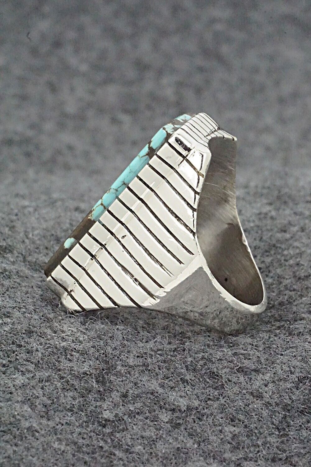 Turquoise & Sterling Silver Ring - Trevor Jack - Size 10.5