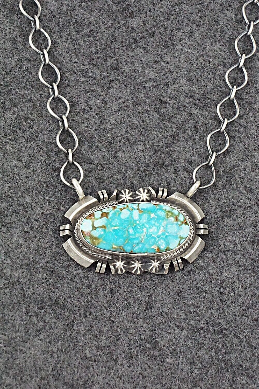 Turquoise & Sterling Silver Necklace - Randy Billy