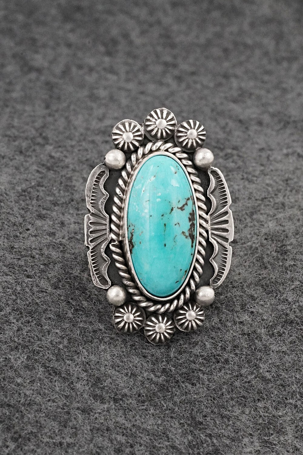 Turquoise & Sterling Silver Ring - Michael Calladitto - Size 7.5