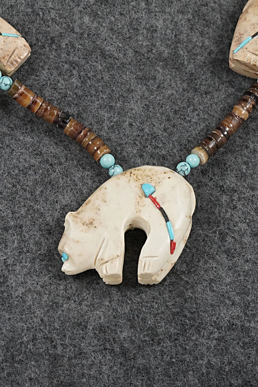 Multi-Stone Bear Fetish & Sterling Silver Necklace Set - Dannette Laate