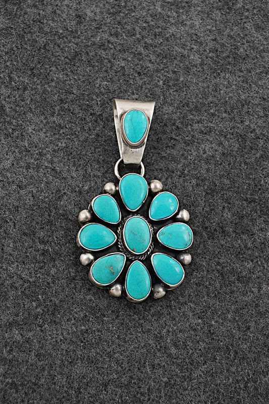 Turquoise & Sterling Silver Pendant - Kathleen Livingston