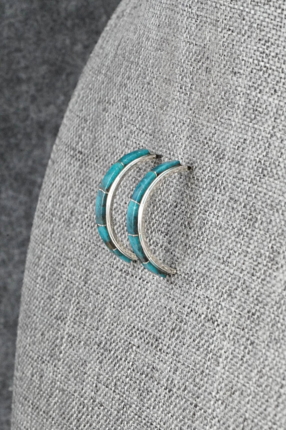 Turquoise & Sterling Silver Earrings - Gloria Waatsa