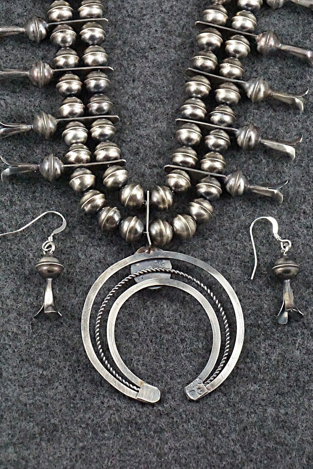 Turquoise & Sterling Silver Squash Blossom Set - Phil Garcia