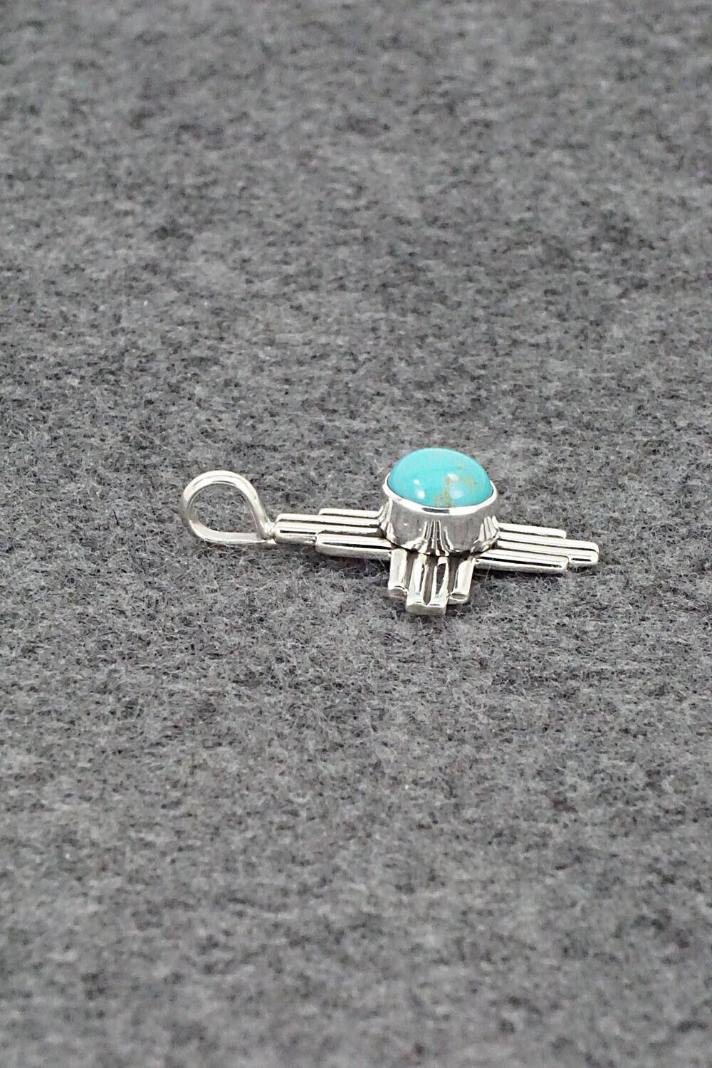Turquoise and Sterling Silver Pendant - Raymond Coriz