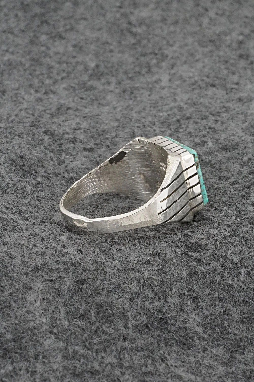 Turquoise & Sterling Silver Ring - Trevor Jack - Size 13.75