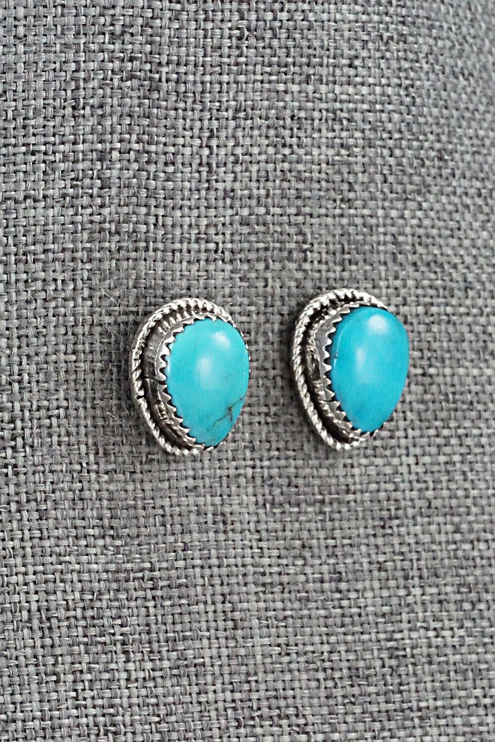 Turquoise & Sterling Silver Earrings - Ernest Hawthorne