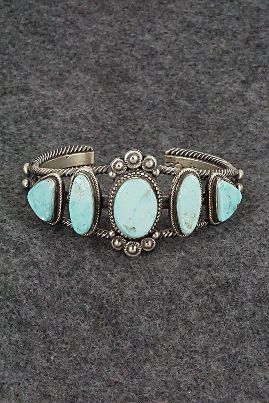 Turquoise and Sterling Silver Bracelet - Wallace Yazzie Jr.