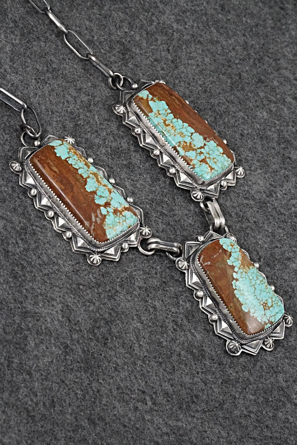 Turquoise & Sterling Silver Necklace and Earrings Set - Randy Boyd