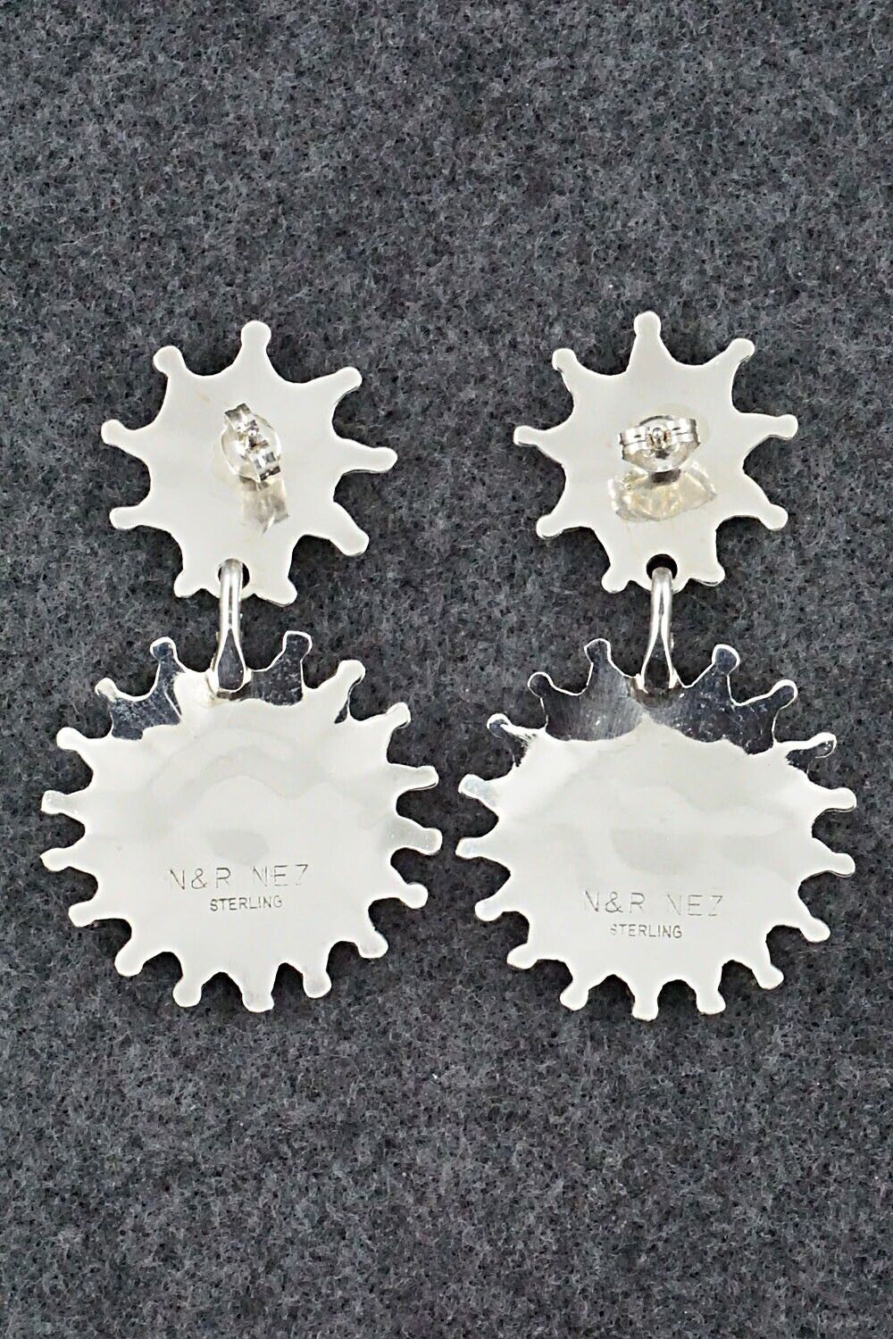 Turquoise & Sterling Silver Earrings - Nathaniel Nez