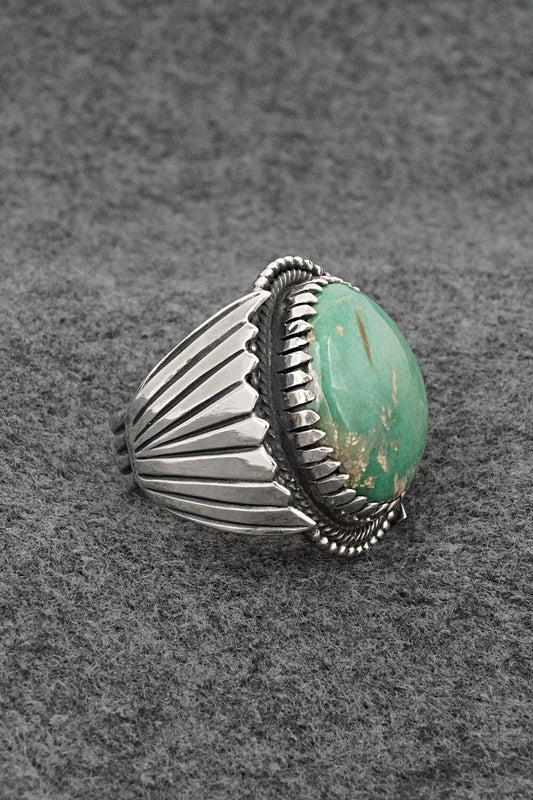 Turquoise & Sterling Silver Ring - Myron Etsitty - Size 11