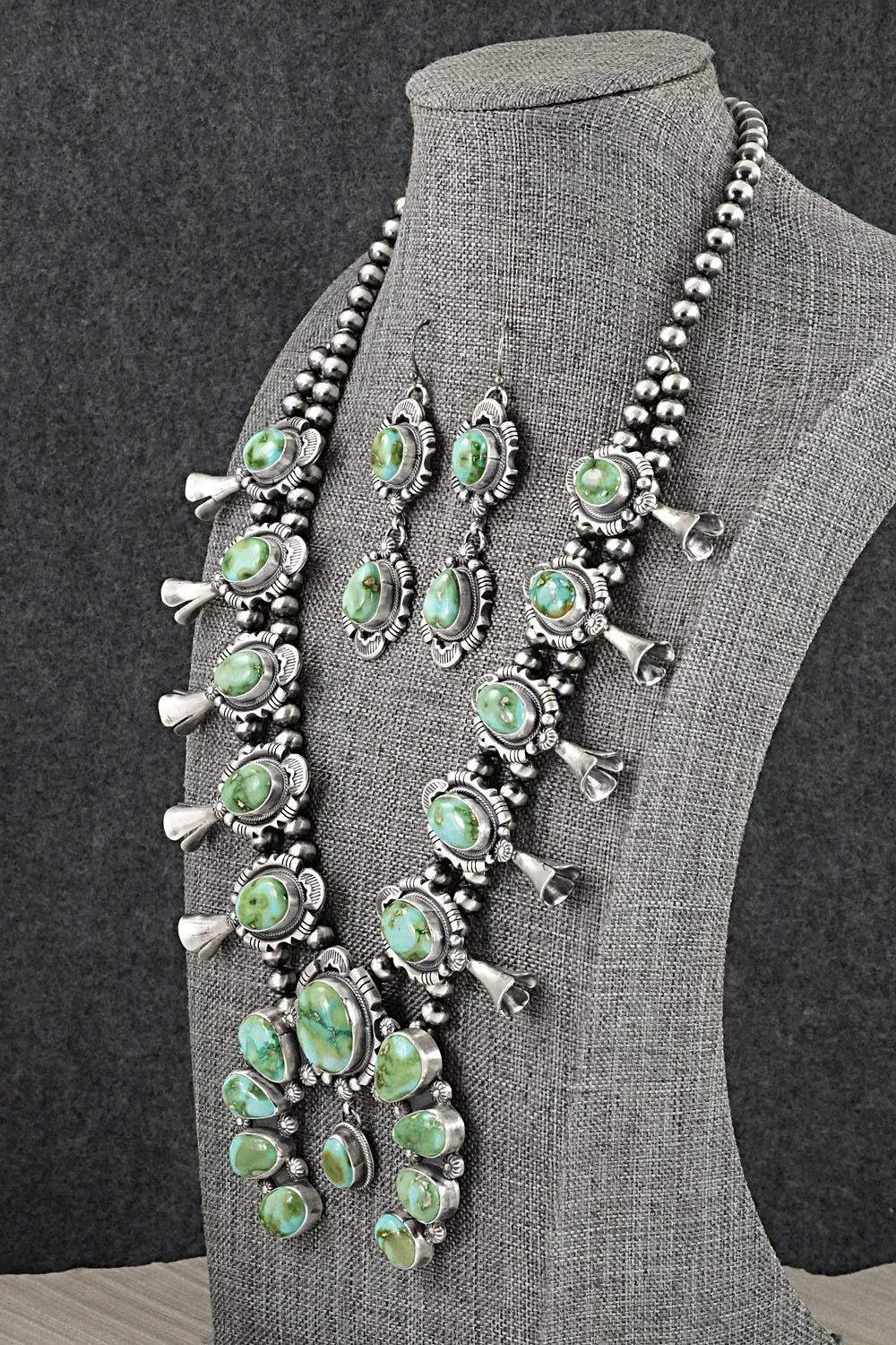 Turquoise & Sterling Silver Squash Blossom Set - Jackson Hoskie