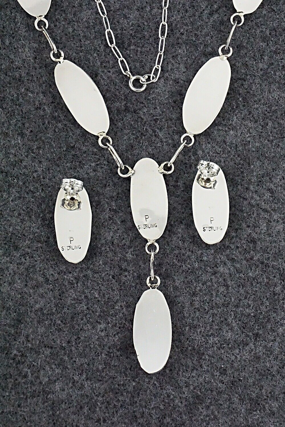 Turquoise & Sterling Silver Necklace and Earrings Set - Felix Perry