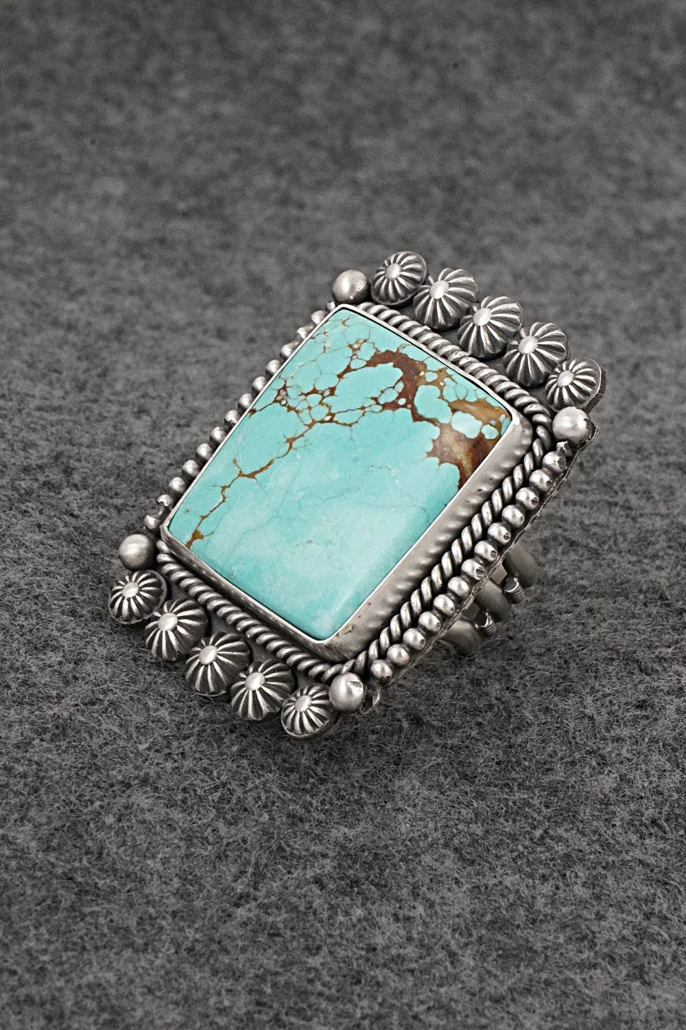 Turquoise & Sterling Silver Ring - Michael Calladitto - Size 8