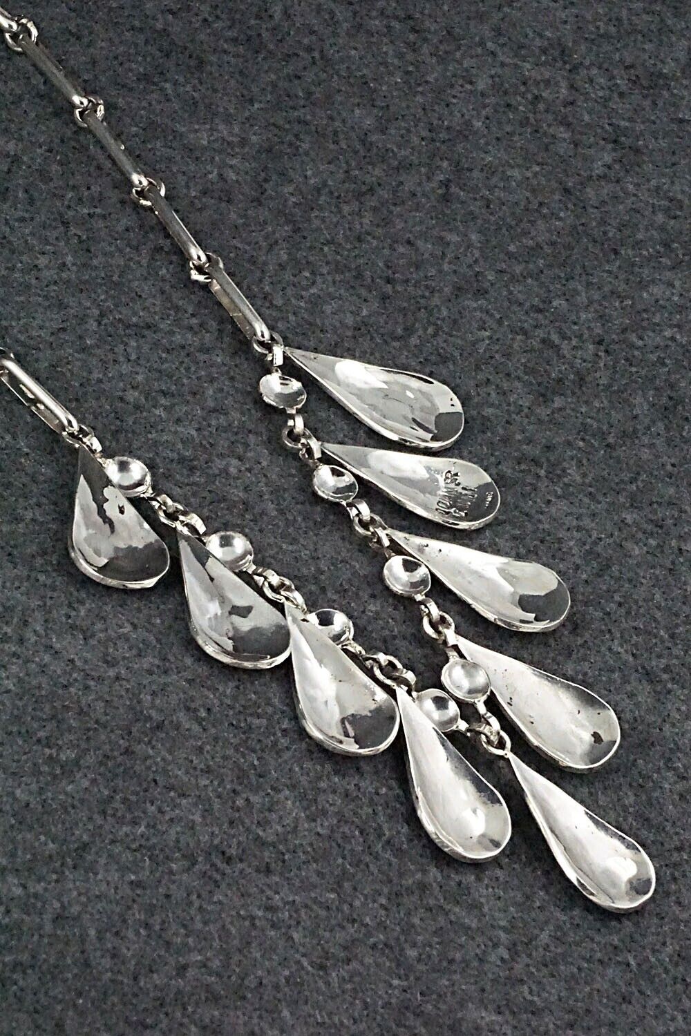 Multi Stone & Sterling Silver Inlay Necklace - Quintin Quam Sr.