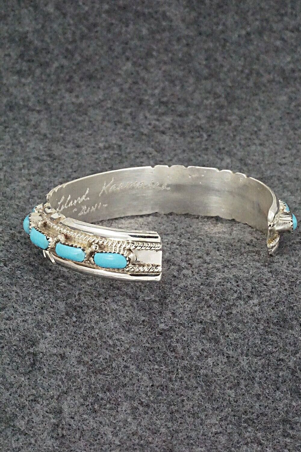 Turquoise & Sterling Silver Bracelet - Leland Kaamasee