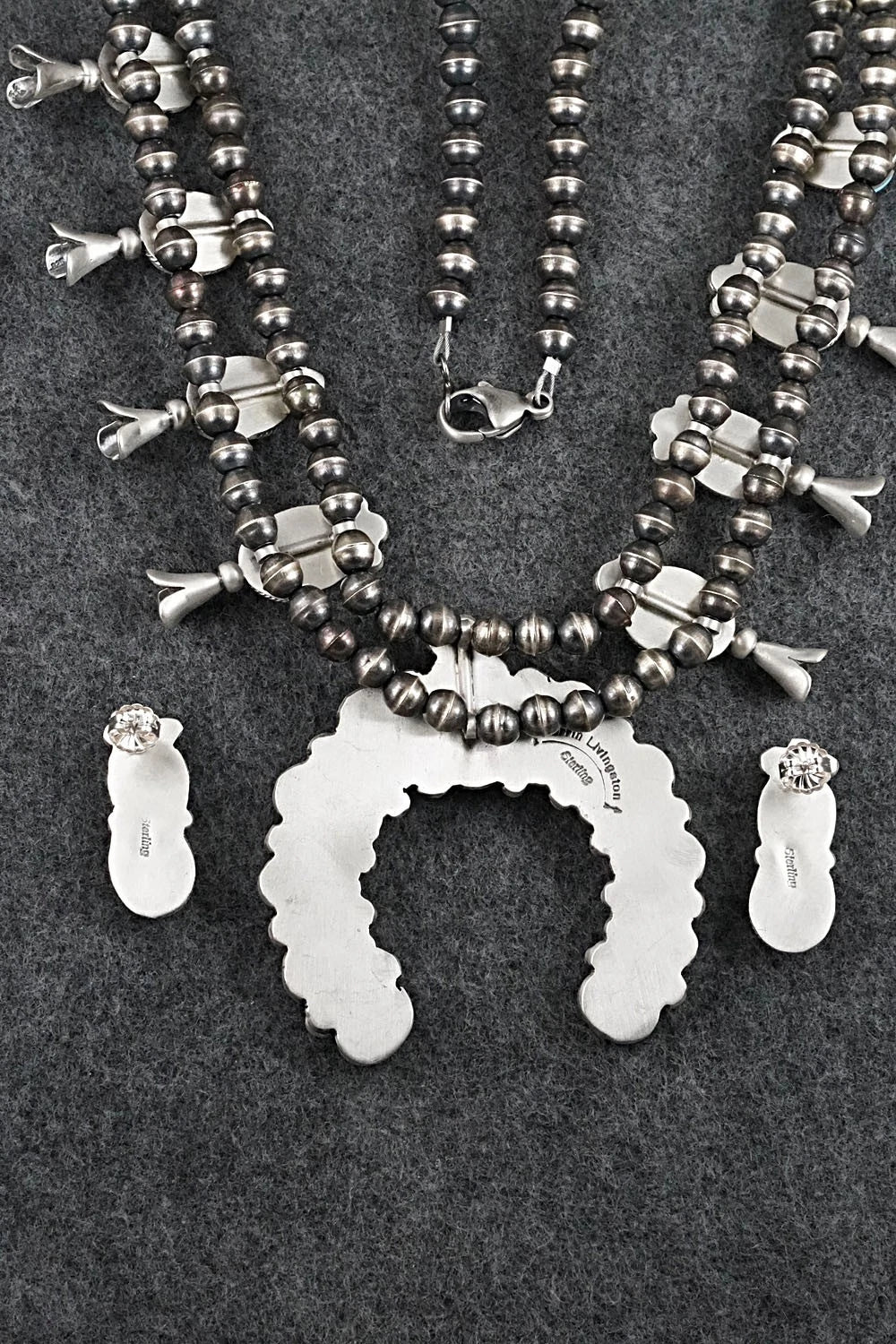 Turquoise & Sterling Silver Squash Blossom Set - Darrin Livingston